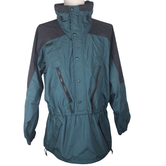 Vintage Columbia Sportswear 90s ski Jacket Mens XL Oversized Teal Black pockets